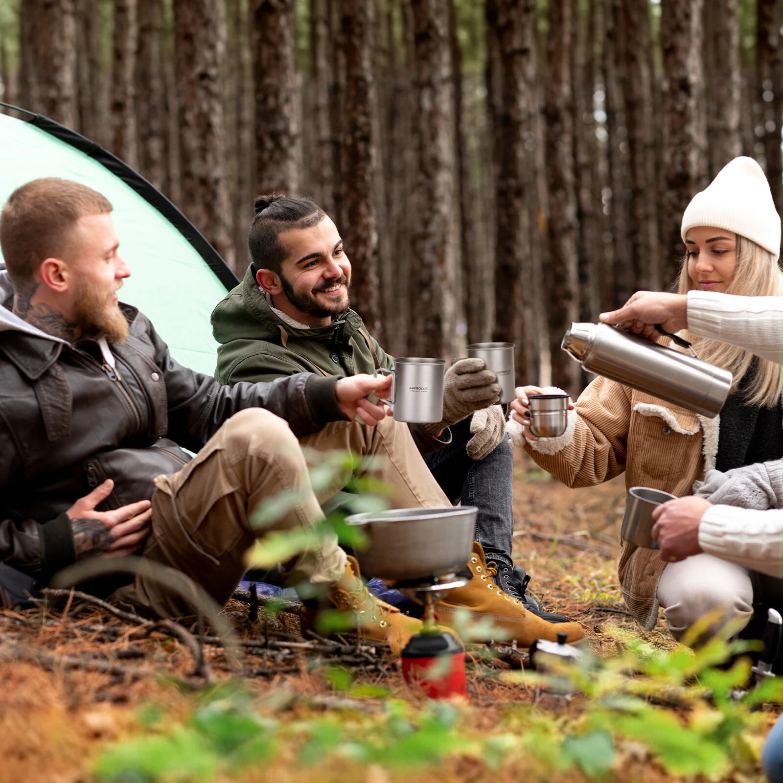 (image for) Astrolux&reg; Ti-M1 Titanium Mug Titanium Pot Lightweight Camping Pot Titanium Cup Titanium Backpacking Pot with Portable Foldable Handles for Outdoor Camping Hiking Backpacking