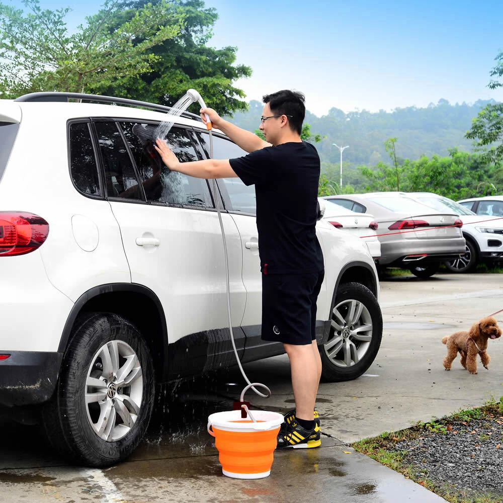 (image for) IPRee Portable Outdoor Electric Shower Pump for Camping Hiking Shower Bathing Equipment with USB Rechargeable for Camping Shower