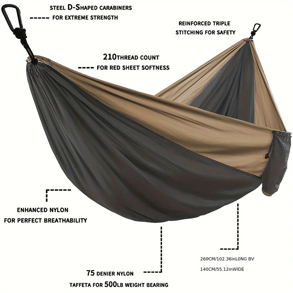 (image for) IPRee Portable Parachute Hammock 270x140cm Camping Survival Outdoor Indoor Hammock for Backyard Patio Hiking Travel
