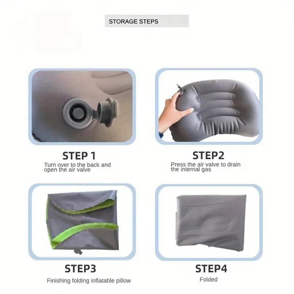 (image for) IPRee Ultralight Portable Inflatable Camping Travel Pillow Compact Ergonomic Inflating Pillows for Neck Lumbar Support Camp Hiking Equipment