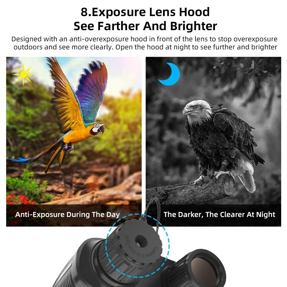 (image for) NV3280 Full-Color Night Vision Binoculars Digital Infrared Telescope with 10X Optical Zoom Large Screen Waterproof Outdoors Telescopes for Hunting