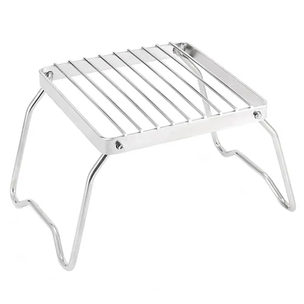 (image for) Outdoor Portable Foldable Stove Stand Rack Camping Pot Bracket Holder Gas Stoves Burner Bracket Travel BBQ Barbecue Accessories