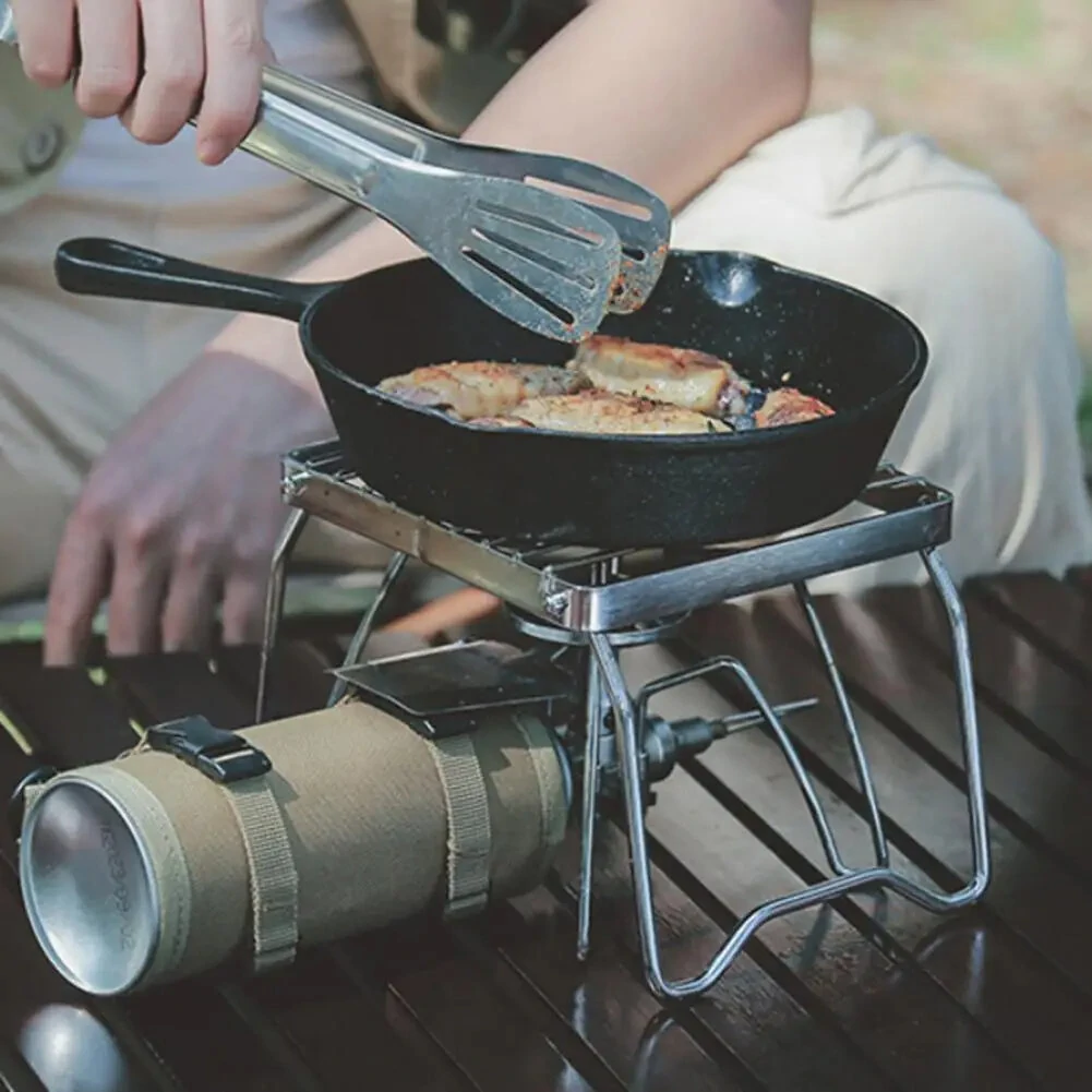 (image for) Outdoor Portable Foldable Stove Stand Rack Camping Pot Bracket Holder Gas Stoves Burner Bracket Travel BBQ Barbecue Accessories
