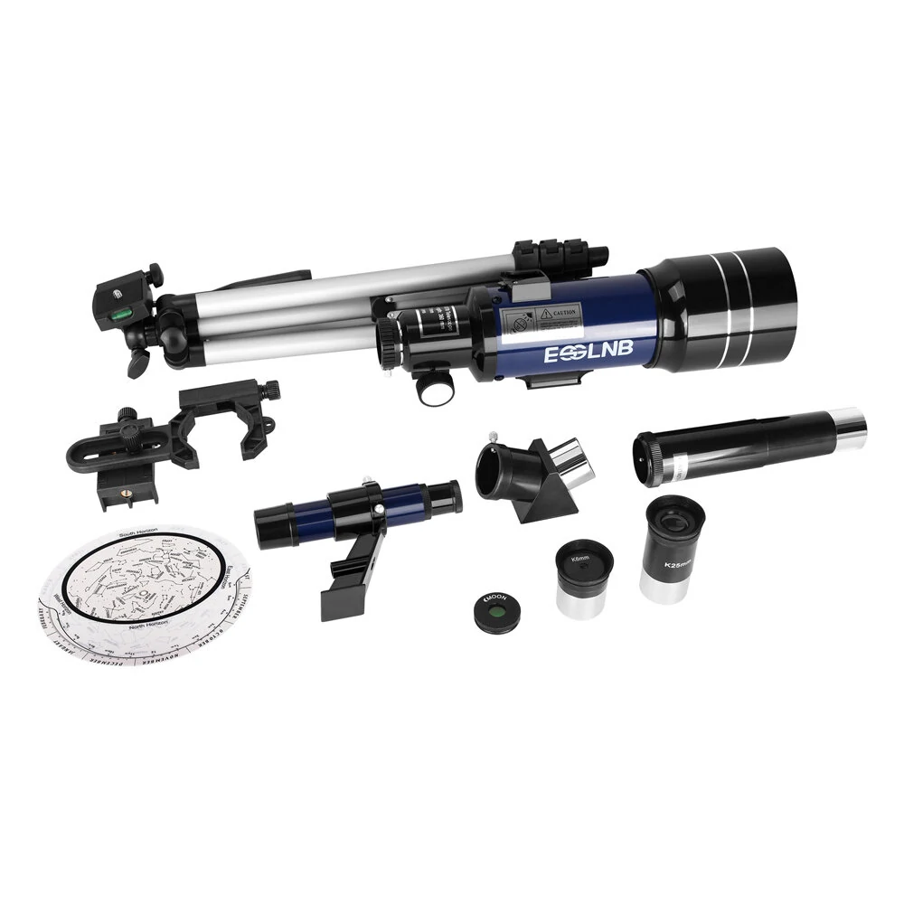 (image for) [US Direct] ESSLNB 15X-180X Astronomical Telescope 70mm Aperture Refractor Telescopes with Phone Adapter & Adjustable Tripod for Astronomy Beginners